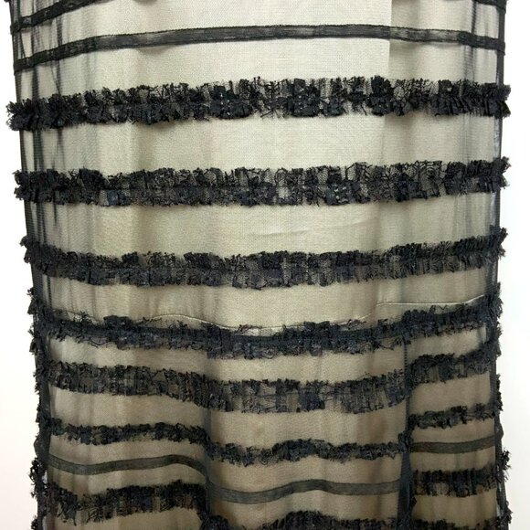 St. John Black Mesh Tule Formal Evening Prom Dress Silk Lining Sz 8 - Picture 11 of 16